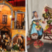 A sinistra un presepe realizzato da Angela De Rito e a destra un presepe realizzato da Maria Cristina De Carlo