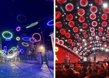 Piazza Martiri d'Ungheria e un momento del Capodanno Rai a Reggio Calabria