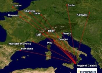 Ryanair aggiorna la mappa delle rotte per l’estate 2025: nuove opportunità da Reggio Calabria