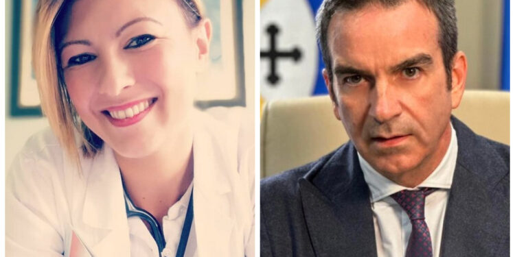 Il medico di Vibo Valentia, Alessia Piperno, ed il presidente della Regione Calabria, Roberto Occhiuto