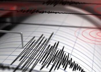 In foto un sismografo che registra una scossa di terremoto