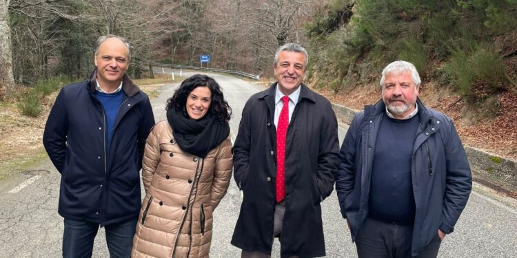 Una foto del presidente L'Andolina insieme agli amministratori di Brognaturo