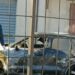 L'auto di Alfredo Barillari, sindaco di Serra San Bruno, completamente distrutta dall'incendio