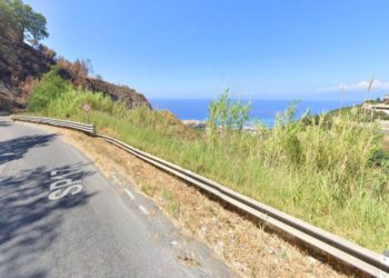 Un tratto della Sp 17 che da Drapia porta a Tropea