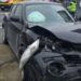 Un veicolo distrutto a causa del grave incidente avvenuto sulla Ss 106 in Calabria