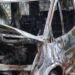 Uno dei mezzi distrutti dalle fiamme in Calabria. Colpito un giovane imprenditore