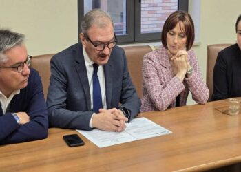 Una fase della conferenza stampa dell'Ats di Vibo Valentia