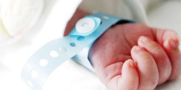 Nell'immagine la piccola mano di un neonato