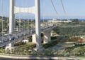 Una immagine del render in 3d del Ponte sullo Stretto di Messina