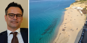Il presidente Massimo Vasinton e un tratto del litorale di Tropea