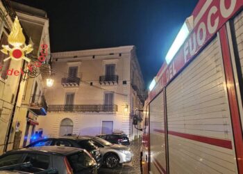 L'intervento dei vigili del fuoco sul luogo dell'incendio