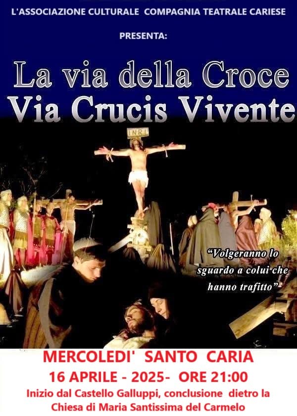 La locandina della Via Crucis Vivente a Carìa