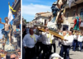 Apprensione durante l’Affrontata a Vibo: inciampa un portantino e la statua del Cristo rischia di cadere