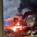 L'escavatore dato alle fiamme in Calabria, a Gasperina