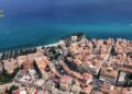 Una immagine aerea di Tropea scattata dall'elicottero della Guardia di Finanza, che ha eseguito l'operazione Call Me