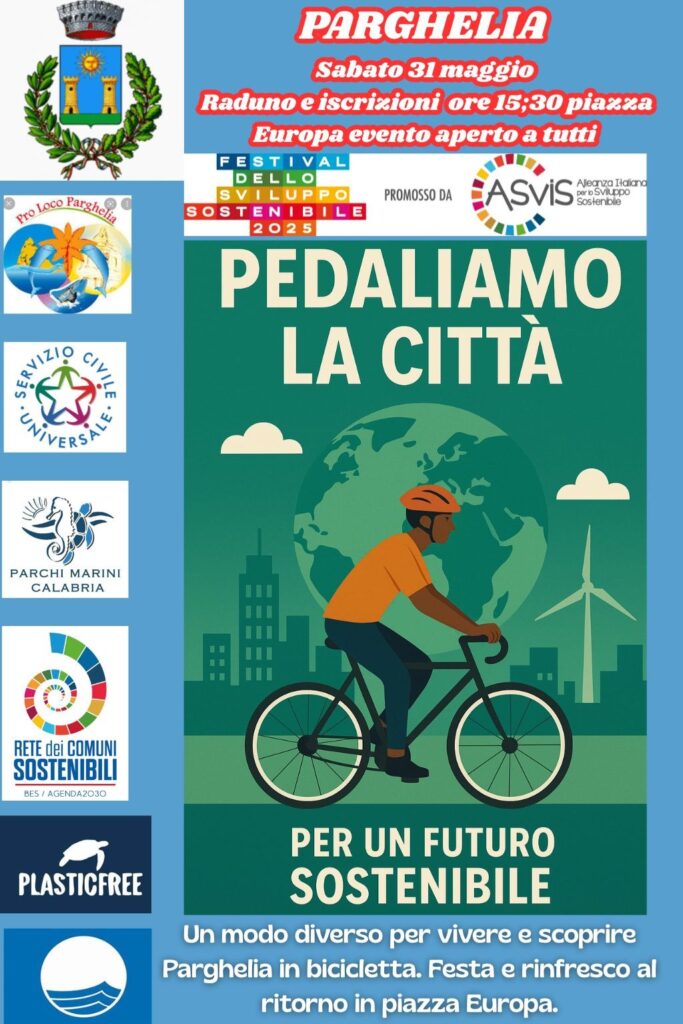 La locandina dell'evento a Parghelia, "Pedalando in città"