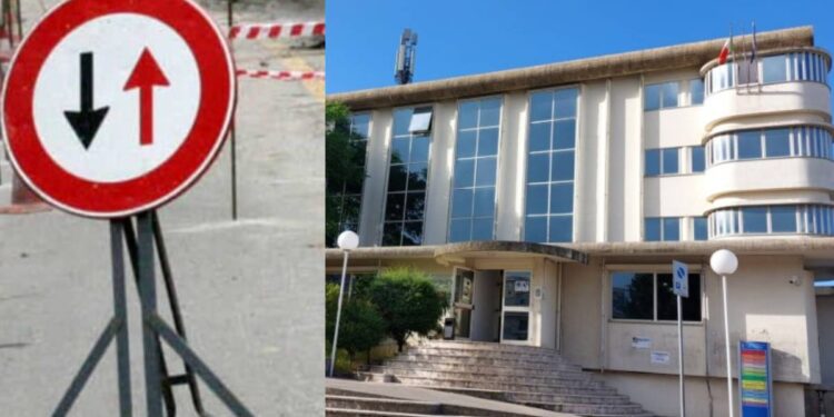 La Provincia di Vibo Valentia ed il segnale di un senso unico alternato