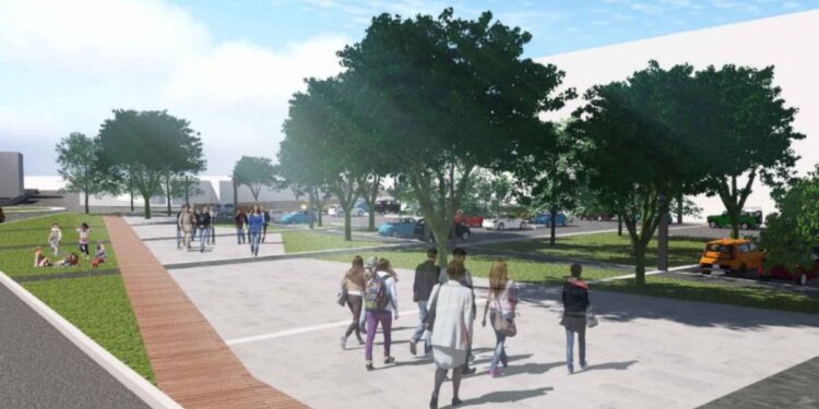 Il rendering di piazza Salvemini a Vibo Valentia