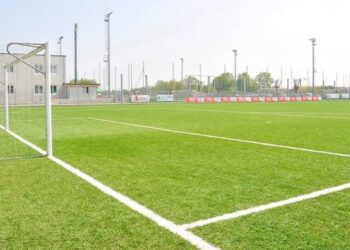 Il campo sportivo di Gatteo a Mare, dove l'agente di Polizia in servizio a Vibo Valentia ha salvato la vita di un giovane calciatore