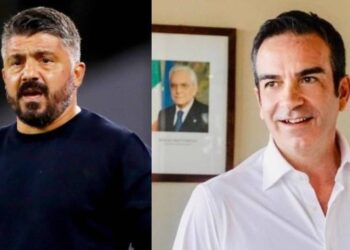 Gennaro Gattuso, Ct dell'Italia, e Roberto Occhiuto, presidente della Regione Calabria