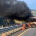 L'incendio sull'autostrada A2 in Calabria
