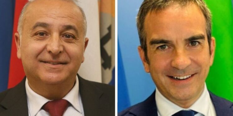 Il consigliere regionale del Pd, Raffaele Mammoliti, e il presidente della Regione Calabria, Roberto Occhiuto