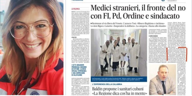 Il caso Veneto dei medici stranieri senza titolo riconosciuto: la Piperno (Smi-Vibo) lancia l’allarme