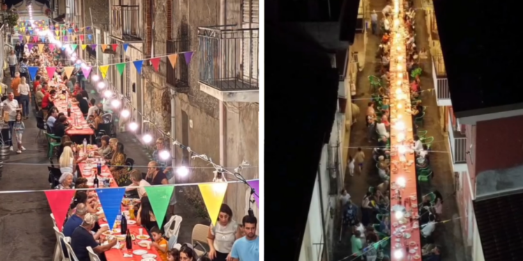 Serata indimenticabile per la “Tavolata Spilingese”: 110 metri di amicizia e tradizione