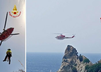Capo Vaticano. Bloccati sulla scogliera: i Vigili del fuoco intervengono con l’elicottero – VIDEO