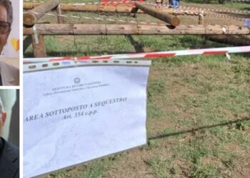 Il dottor Francesco Zappia, il vescovo Attilio Nostro e l'area del Parco Urbano di Moderata Durant posta sotto sequestro