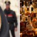 I carabinieri e, a destra, una collezione di bottiglie di alcolici