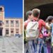 Palazzo Luigi Razza, sede del Comune di Vibo Valentia, e un gruppo di ragazzi