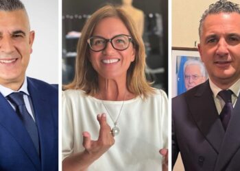Da sinistra: Orlando Fazzolari, Filomena Greco e Orlandino Greco