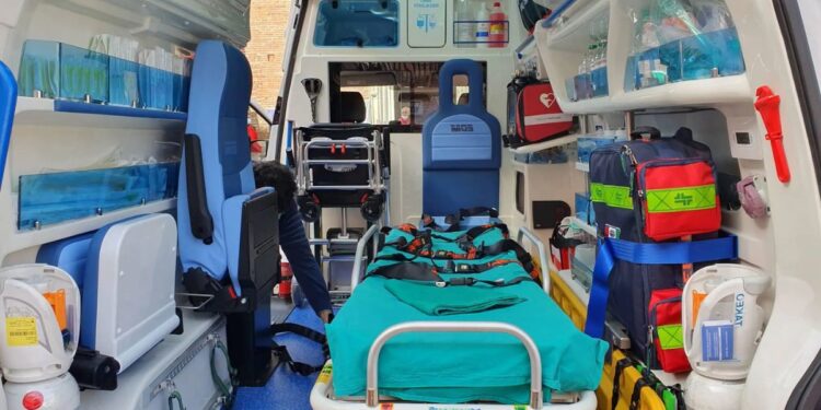 L'interno di un'ambulanza