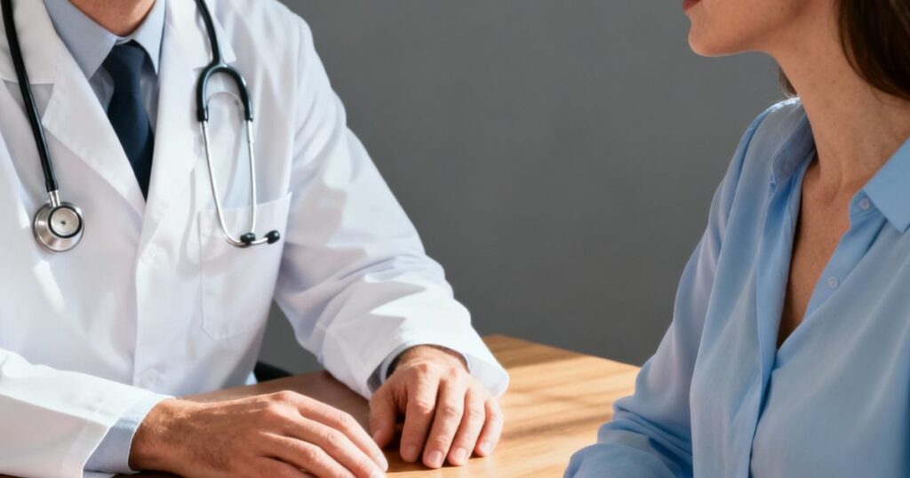 Un medico insieme ad una paziente