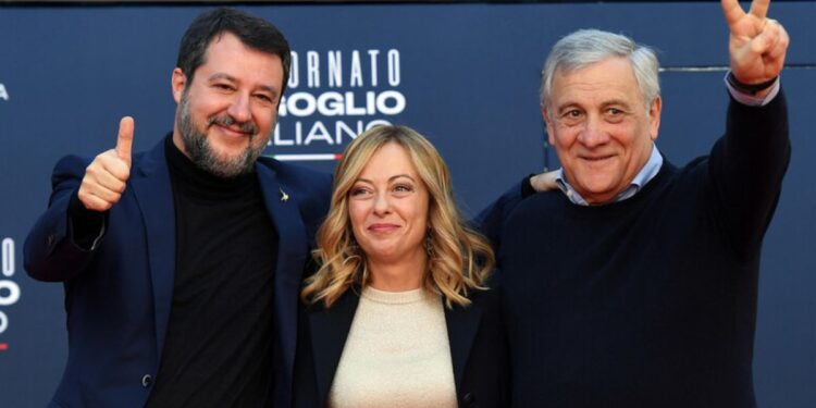 Matteo Salvini, Giorgia Meloni e Antonio Tajani