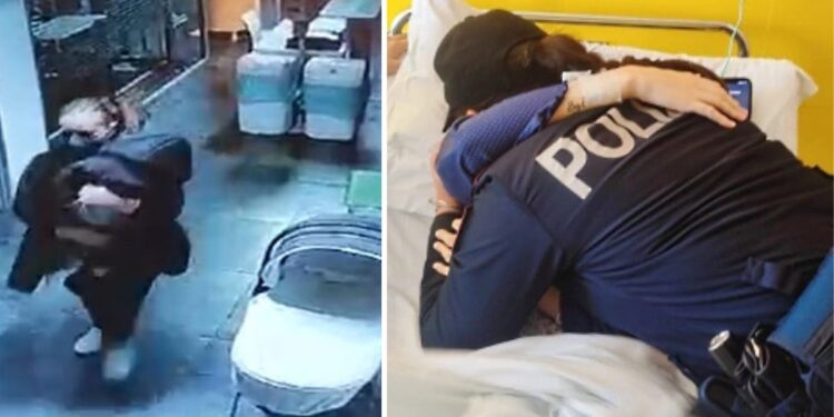 Le immagini del rapimento della neonata in Calabria e l'abbraccio di una poliziotta alla madre