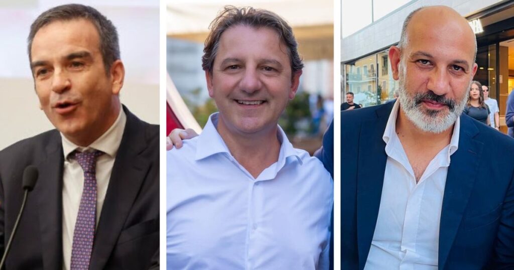 Da sinistra: Roberto Occhiuto, Pasquale Tridico e Francesco Toscano