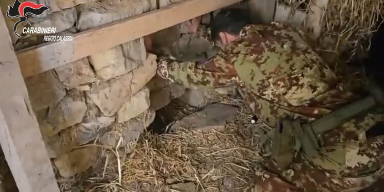 Il bunker scoperto dai carabinieri in Calabria