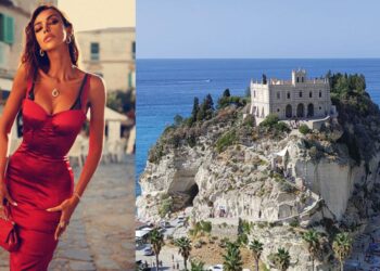 Tropea. Mădălina Diana Ghenea in posa per Dolce & Gabbana