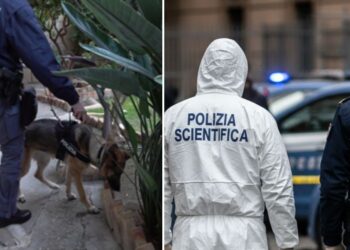 Le indagini della Polizia sul luogo di un delitto