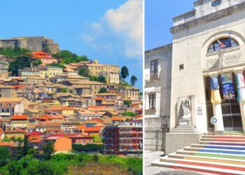 Una veduta di Vibo Valentia e l'ingresso del convitto Filangieri