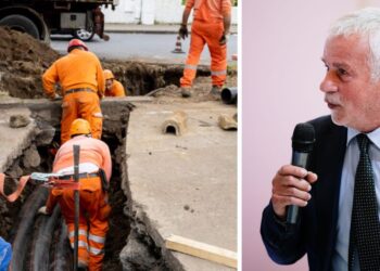 Salvatore Monteleone, assessore ai lavori pubblici e un cantiere