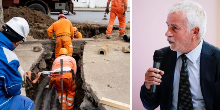 Salvatore Monteleone, assessore ai lavori pubblici e un cantiere