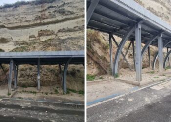 A Tropea frana improvvisamente la rupe: smottamento nei pressi del lungomare