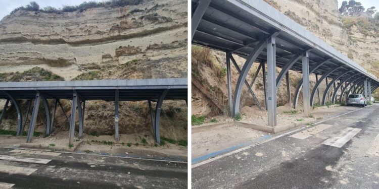 A Tropea frana improvvisamente la rupe: smottamento nei pressi del lungomare