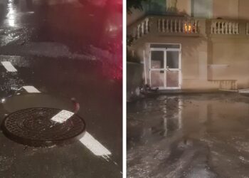 ​Maltempo a Tropea, non regge la rete fognaria: tombini saltati e liquami per strada