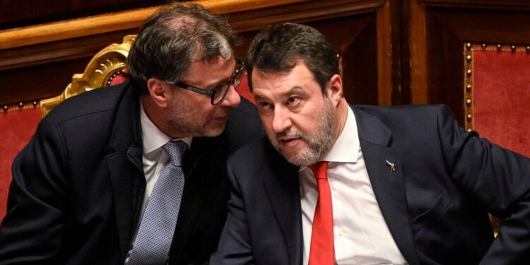 I ministri Giancarlo Giorgetti e Matteo Salvini