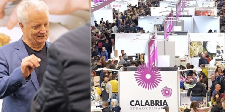 Iginio Massari allo stand Calabria Straordinaria a Milano