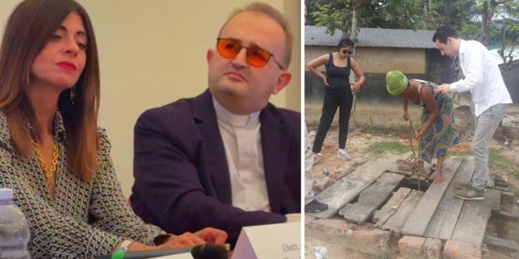 Titti Rando, presidente della Società Dante Alighieri Tropea e don Salvatore Randazzo, Accanto l'impegno in Congo di Luca Attanasio
